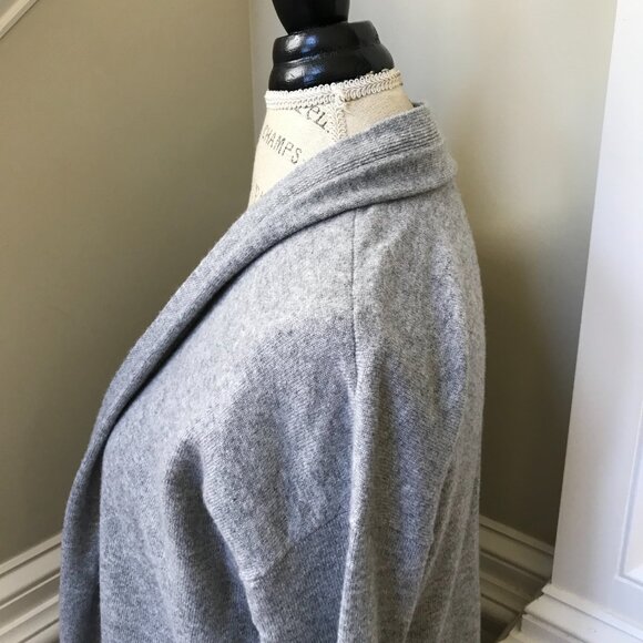 Eileen Fisher Cashmere Cardigan Sweater Womens XXS Gray Open Front Pockets Knit - Picture 10 of 12